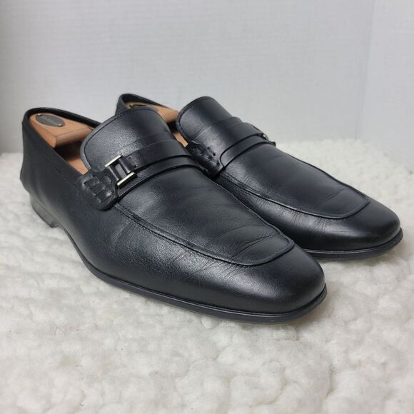 Magnanni Miengo Mens Driving Loafer Shoes Size 9 Black Leather Shoes